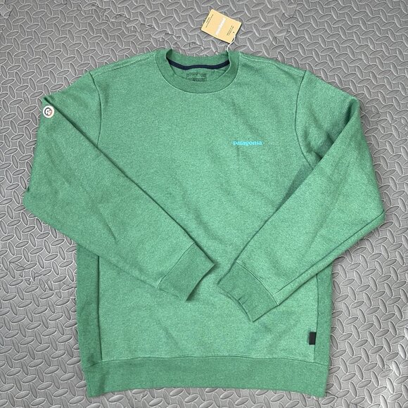 Patagonia Crew Sweater Sz XS Mens Sz Small Womens Fitz Roy Icon Uprisal Green